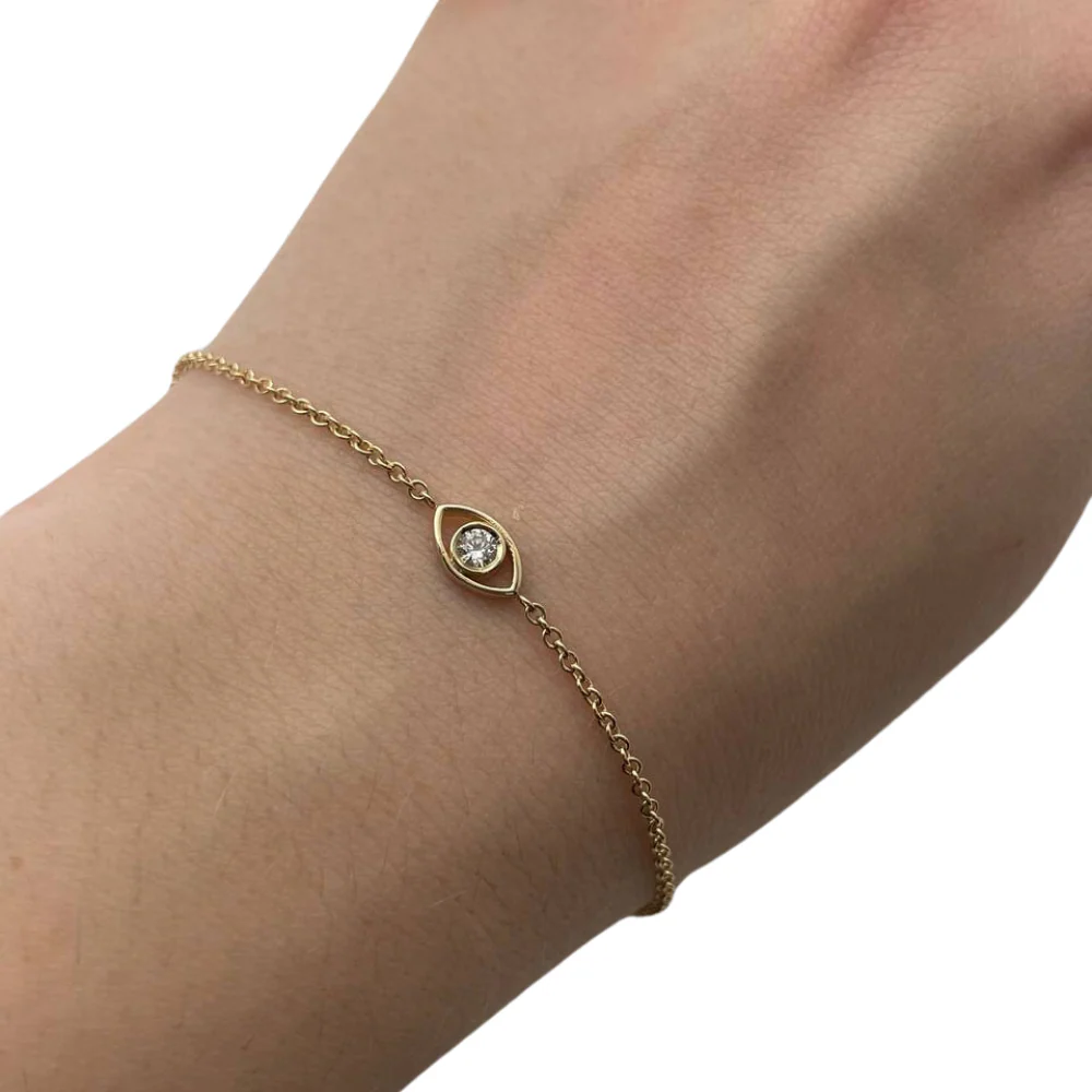 Evil Eye Chain Bracelet in 14K Gold - Image 3