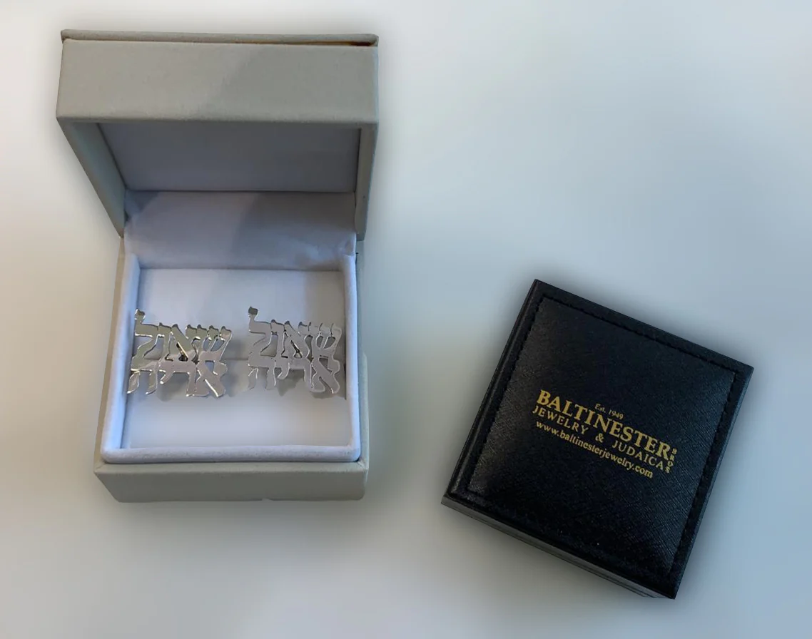 Silver Cutout Name Cufflinks - Image 3