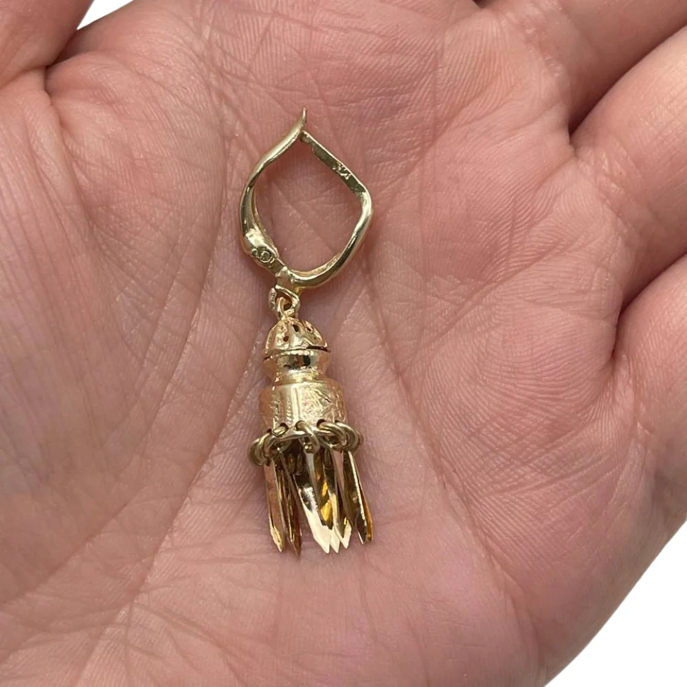 Chandelier Filigree Dangle Earrings in 14K Gold - Image 3