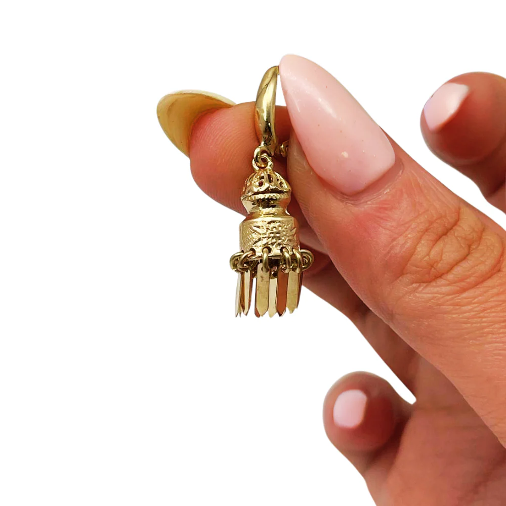 Chandelier Filigree Dangle Earrings in 14K Gold - Image 4