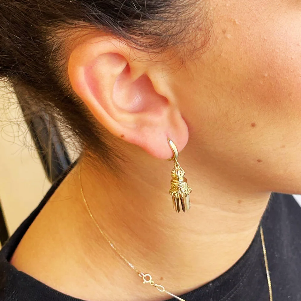 Chandelier Filigree Dangle Earrings in 14K Gold - Image 5