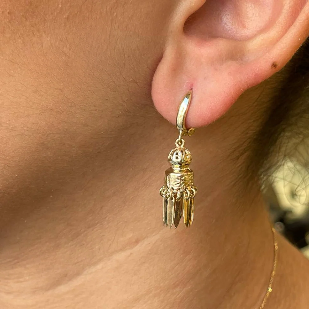 Chandelier Filigree Dangle Earrings in 14K Gold - Image 6