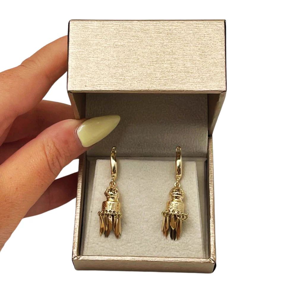 Chandelier Filigree Dangle Earrings in 14K Gold - Image 7