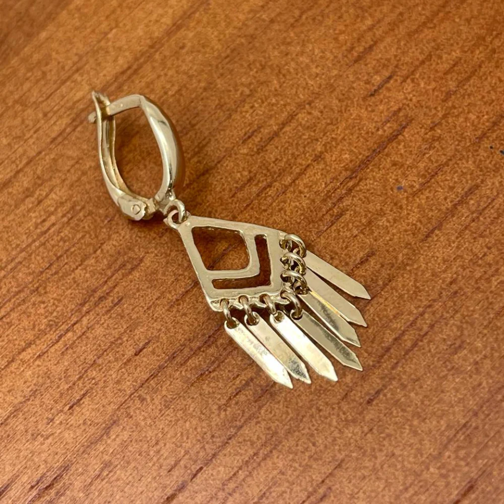 Fringe Dangle Earrings in 14K Solid Gold - Image 11