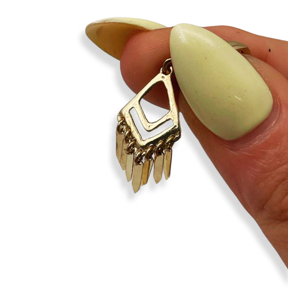 Fringe Dangle Earrings in 14K Solid Gold - Image 7