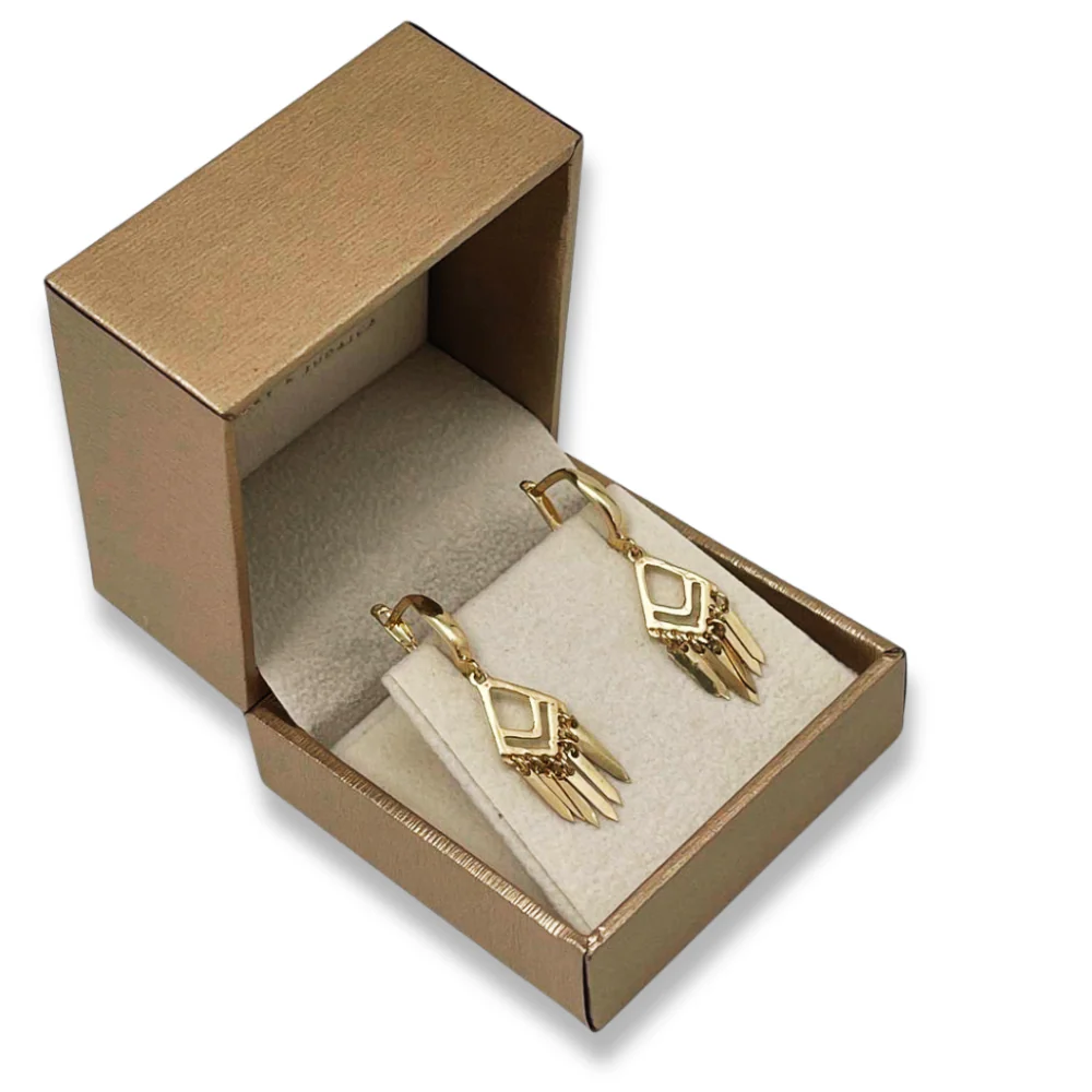 Fringe Dangle Earrings in 14K Solid Gold - Image 9