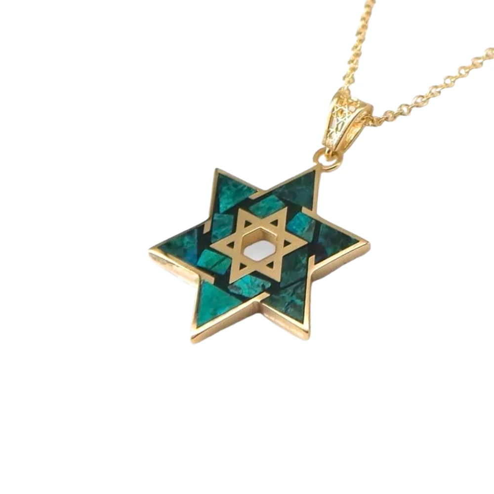 Eilat Star of David Pendant in 14K Gold - Image 10
