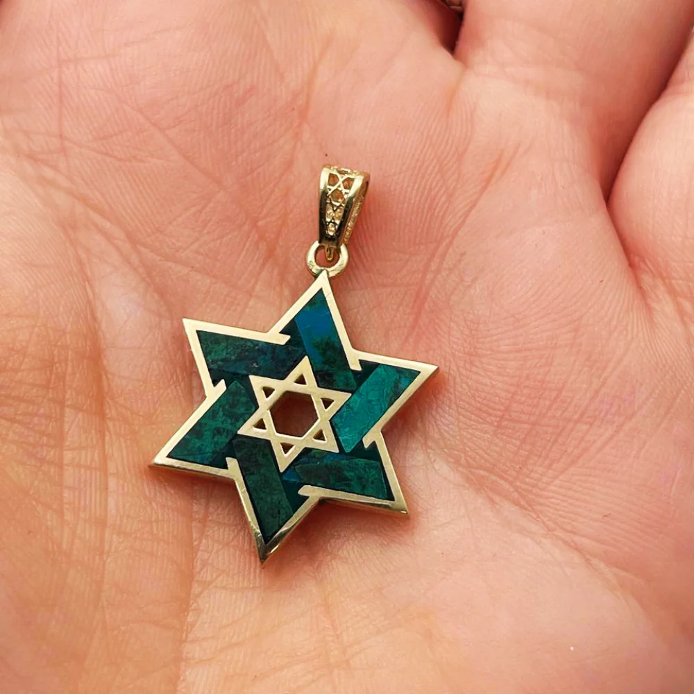 Eilat Star of David Pendant in 14K Gold - Image 8