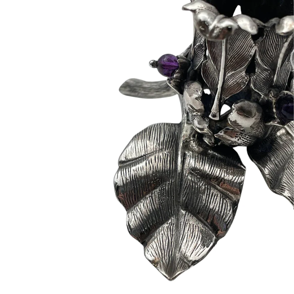 Sterling Silver Flower Candlesticks - Image 5