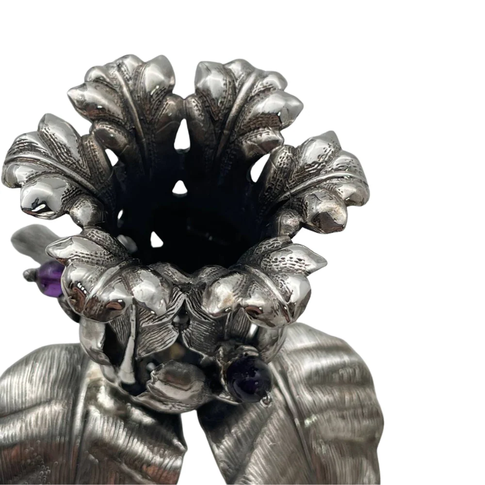 Sterling Silver Flower Candlesticks - Image 6