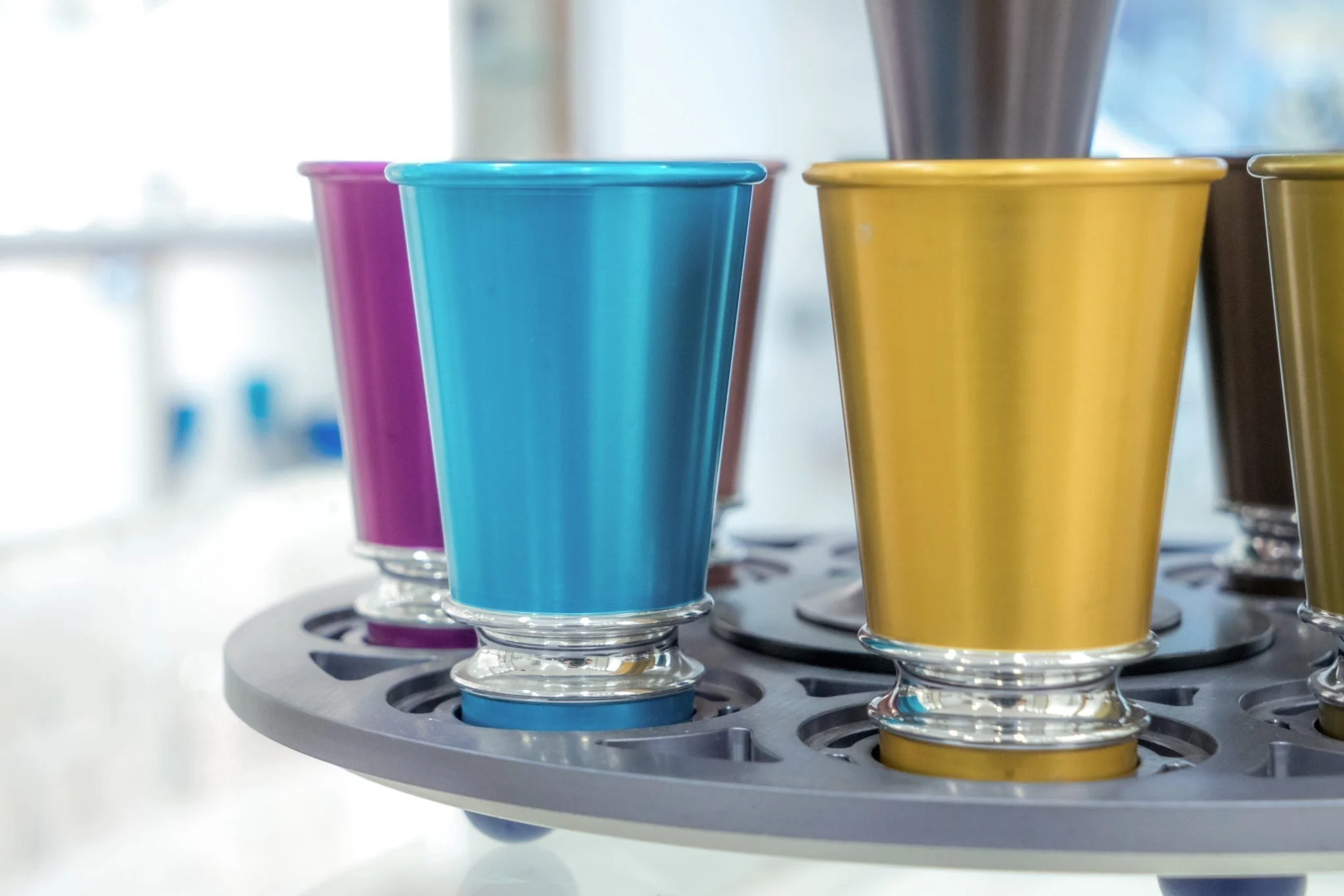 Multi-Color Wine Fountain with 8 Kiddush Cups - Image 5