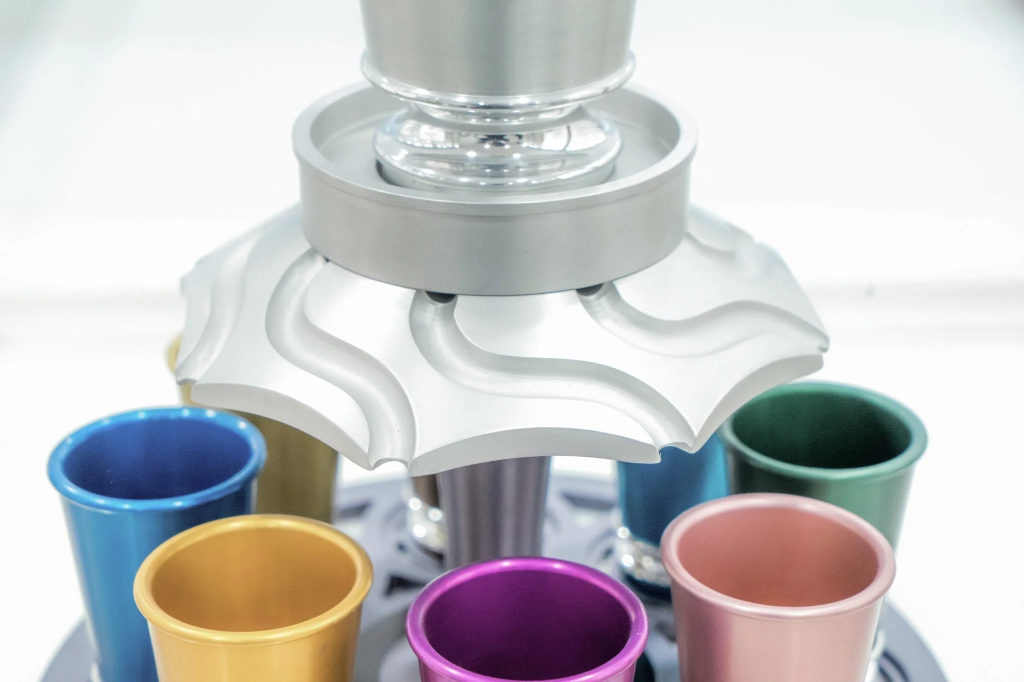 Multi-Color Wine Fountain with 8 Kiddush Cups - Image 7