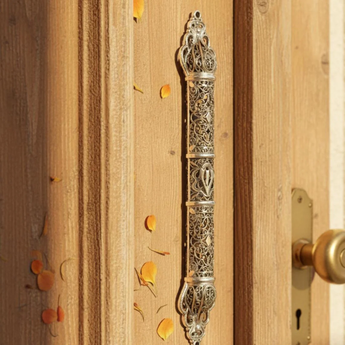 Silver Mezuzah Case with Filigree Art - Image 4