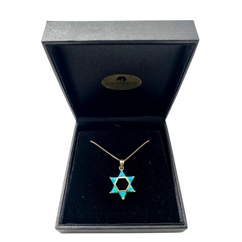 Opalite Star of David Pendant in 14k Gold - Image 3