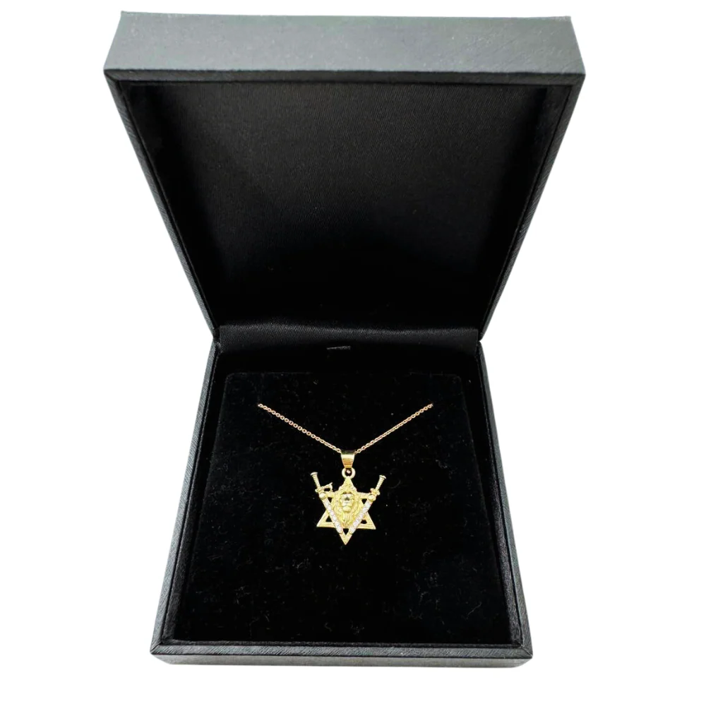 Victory Swords Lion of Judah and Star of David Pendant in 14K Gold and Diamonds - Image 6