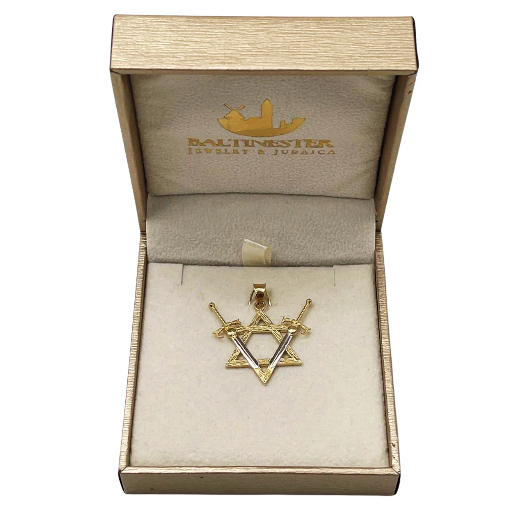 Victory Swords Star of David Pendant in 14K Two-Tone Gold - Image 6