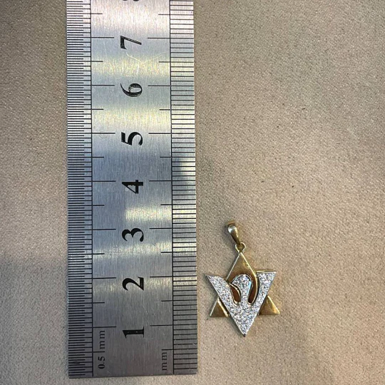 Diamond Star of David Dove of Peace Pendant in 18K Gold - Image 7