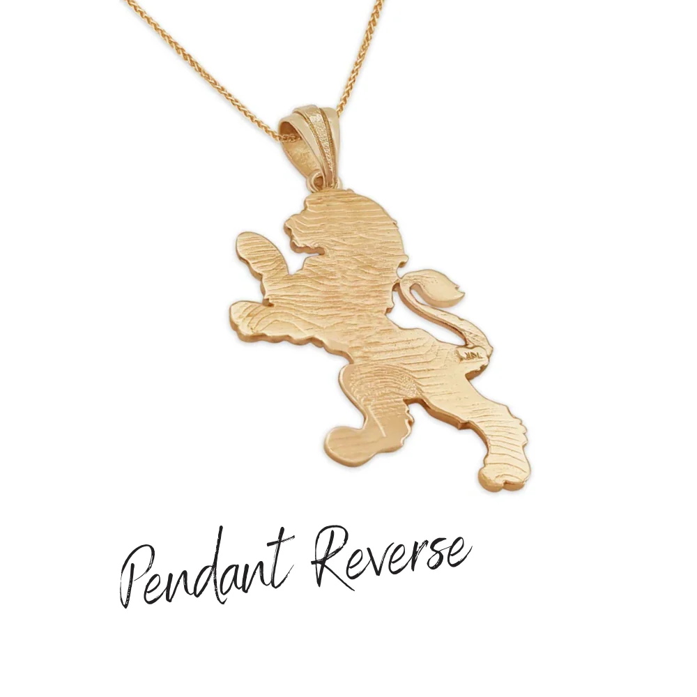 Large Lion of Judah Pendant in 14K Gold - 2.45" - Image 3