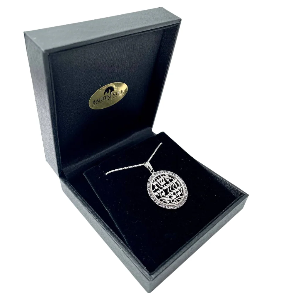 Woman of Valor Pendant in 14K White Gold and Black Diamonds - Image 4