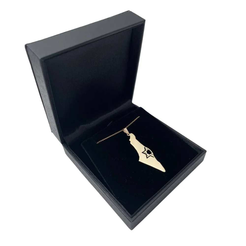 Map of Israel with Star of David 14K Gold Pendant - Image 7