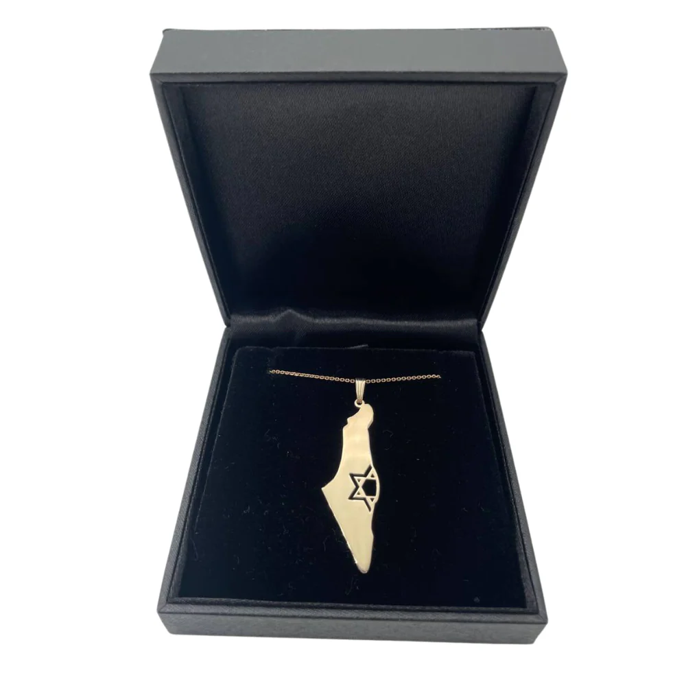 Map of Israel with Star of David 14K Gold Pendant - Image 8