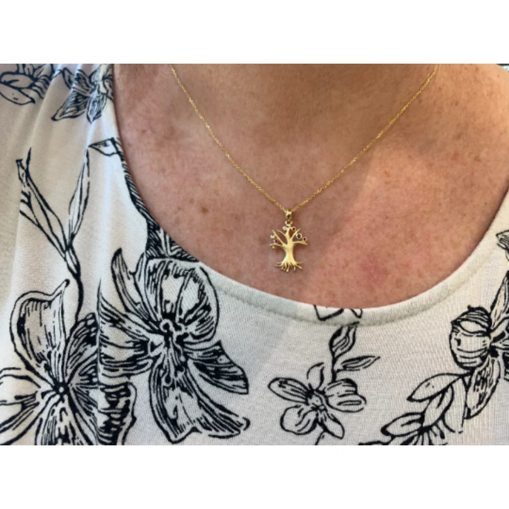 Tree of Life Rubies Diamonds Sapphires 14k Gold Pendant - Image 6