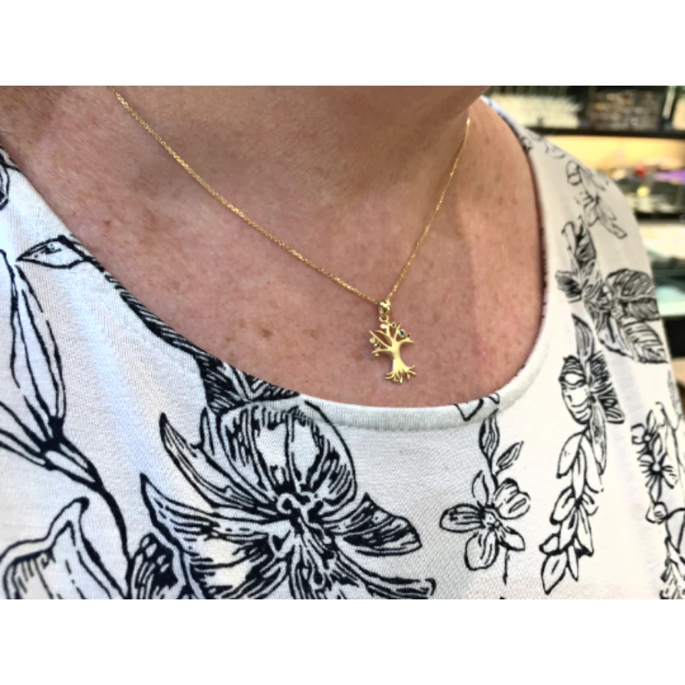 Tree of Life Rubies Diamonds Sapphires 14k Gold Pendant - Image 7