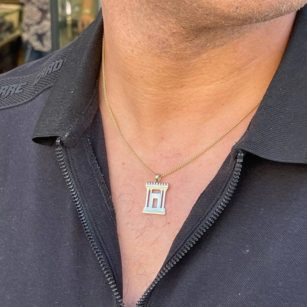 Jerusalem Temple Necklace in 14K Gold - Image 6