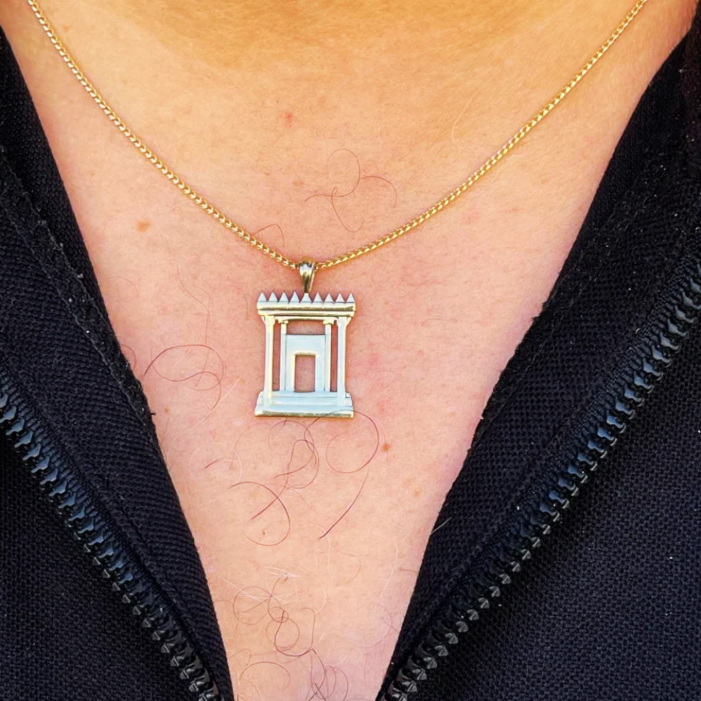 Jerusalem Temple Necklace in 14K Gold - Image 8
