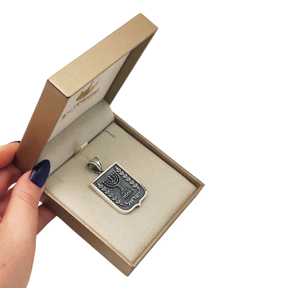 Emblem of Israel Pendant for Men in Silver - Large - Image 5