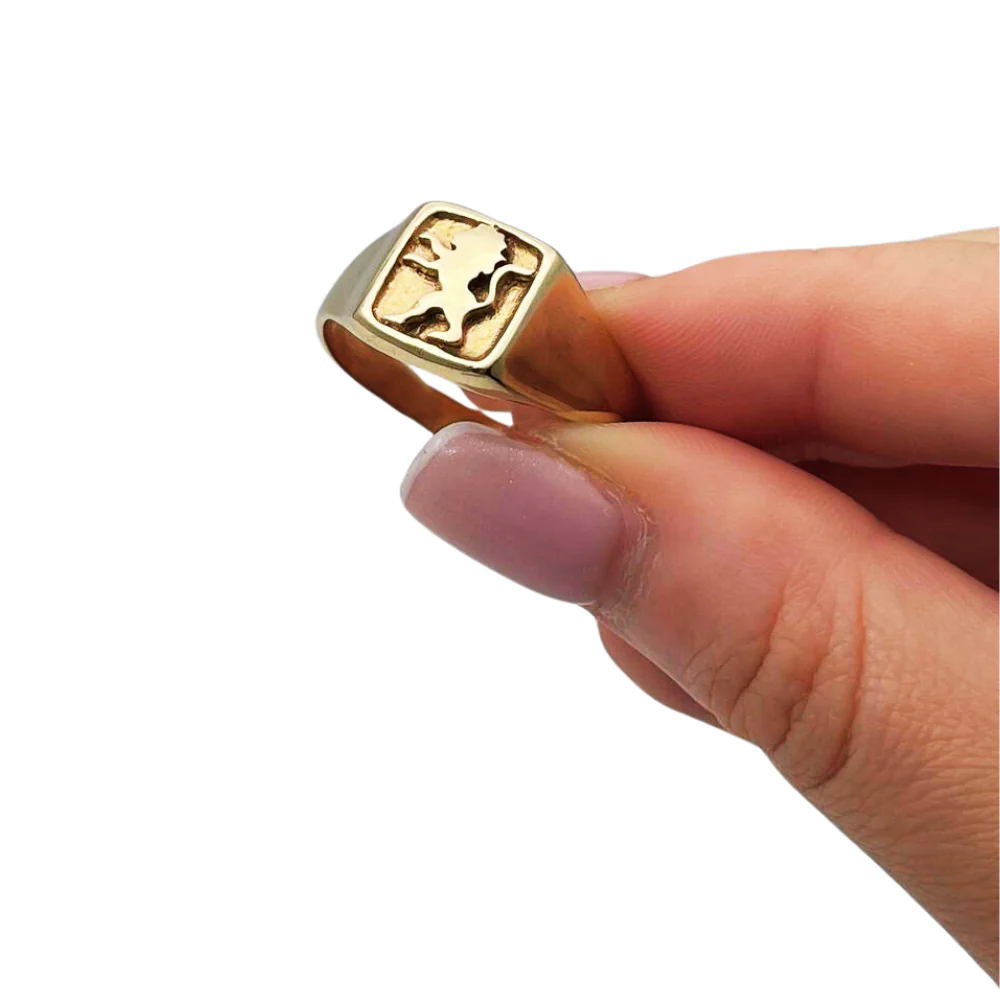 14k Gold Lion of Judah Signet Ring - Image 3