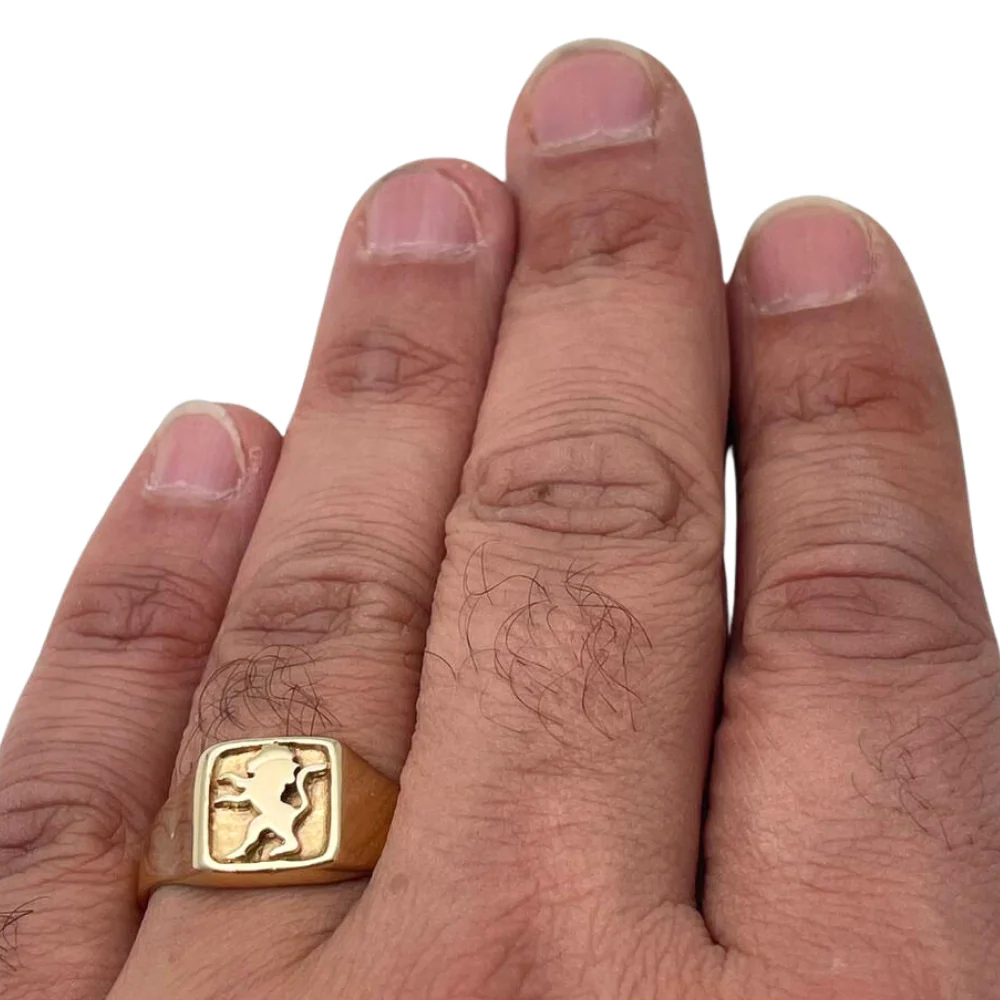 14k Gold Lion of Judah Signet Ring - Image 5