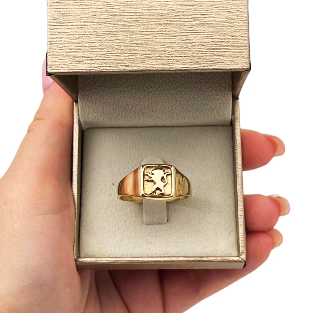 14k Gold Lion of Judah Signet Ring - Image 6