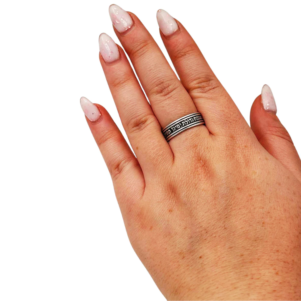 Sterling Silver Ten Sephirot and Ana Bekoach Kabbalah Ring - Image 3