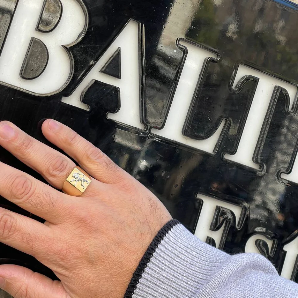 Lion of Judah Signet Ring in 14K Two Tone Gold - Image 7