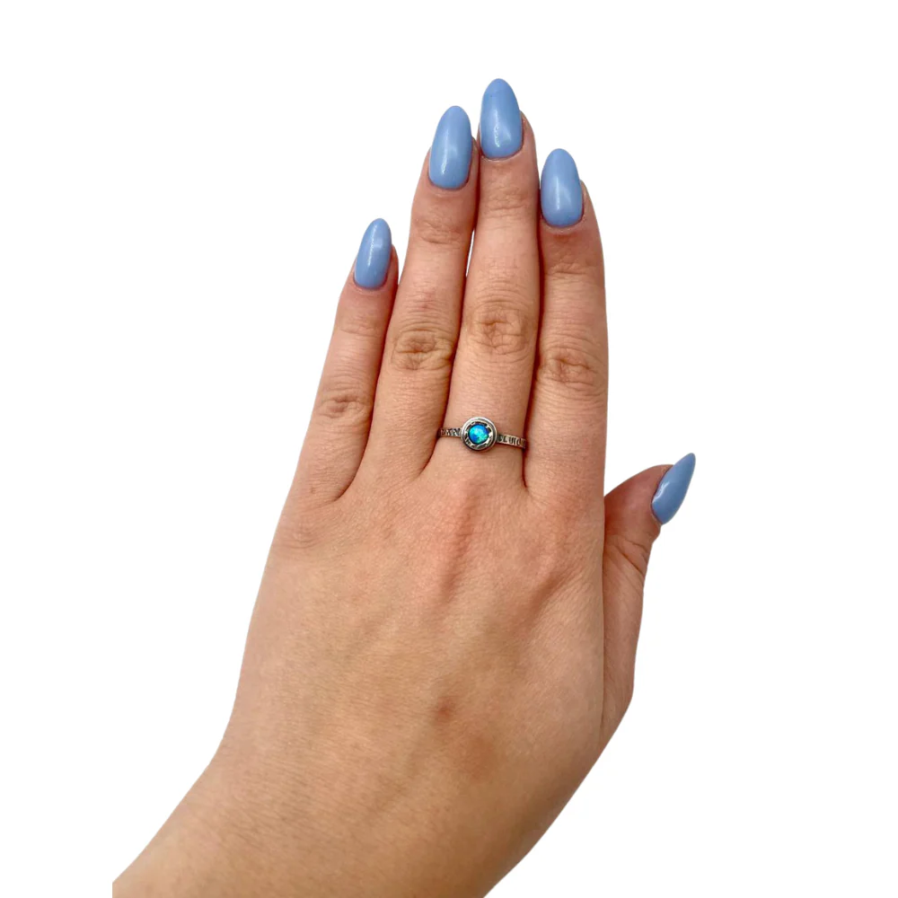 Sterling Silver Opal Prosperity Kabbalah Ring - Image 5